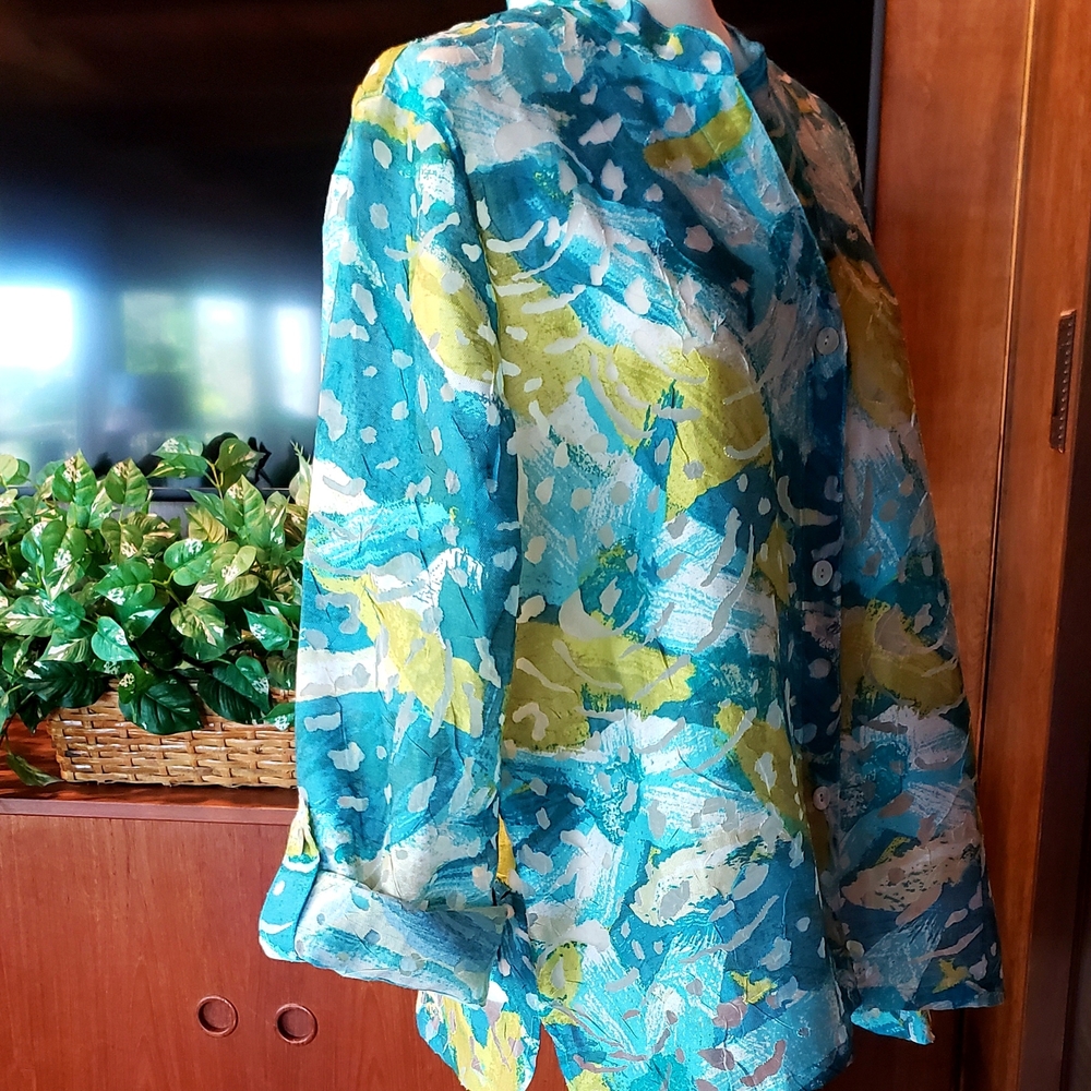 RUBY RD. Floral Burnout Jacket or Layered Top - 16 - NWOT - Picture 9 of 15